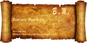 Baros Martin névjegykártya