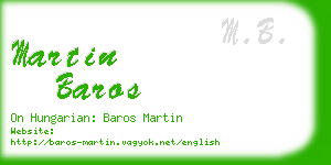 martin baros business card